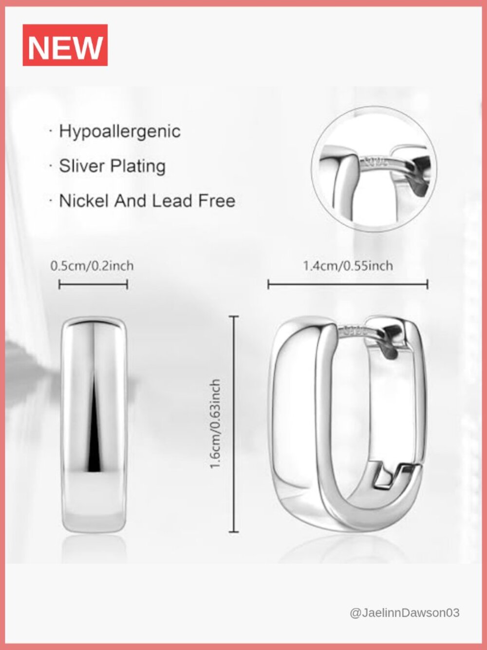 Small Chunky Hoop Earrings Silver Gold Hypoallergenic Huggie Earrings - Picture 2 of 7